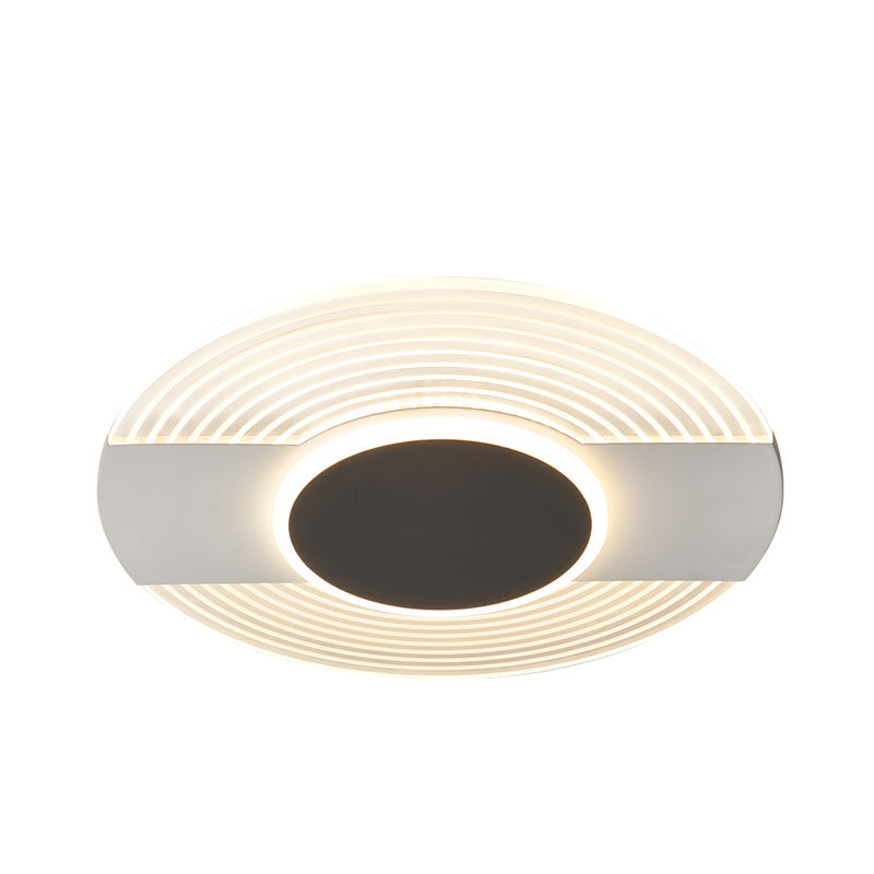 Contemporary Black LED Ceiling Flush Mount Light for Bedroom - Warm/White, 9"/12"/18" Wide