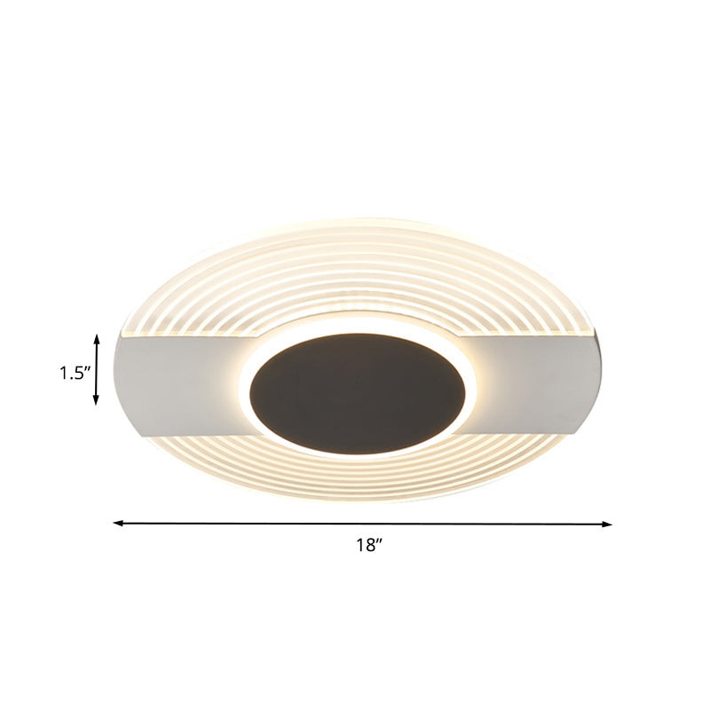 Contemporary Black LED Ceiling Flush Mount Light for Bedroom - Warm/White, 9"/12"/18" Wide