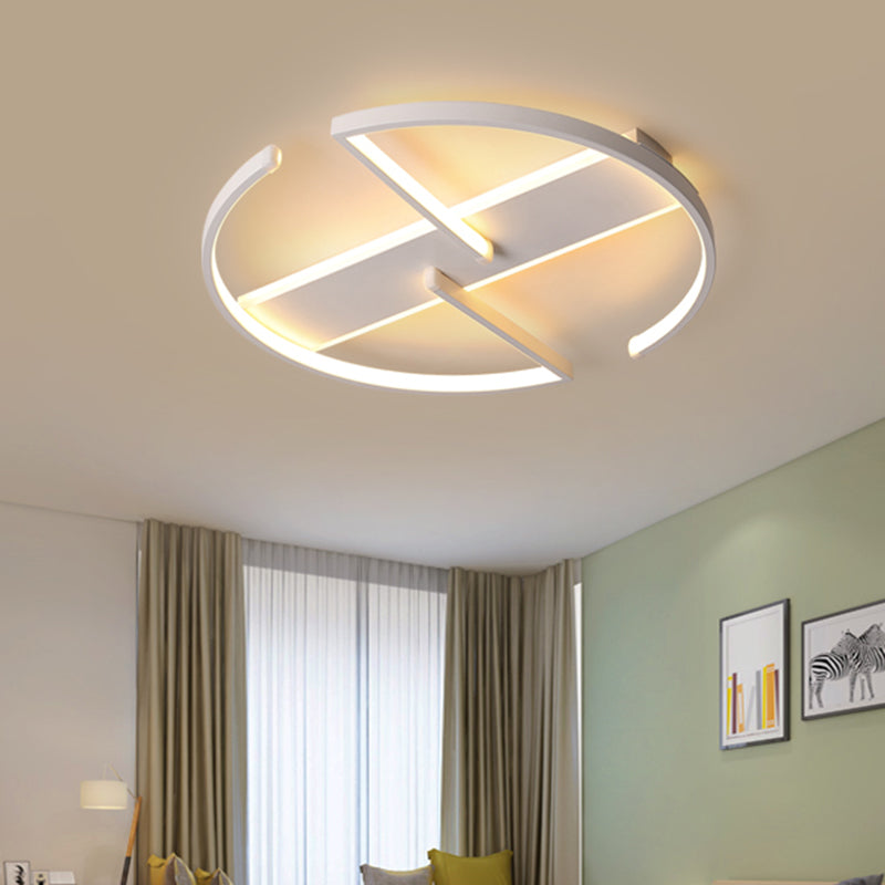Modernist LED Flush Mount Ceiling Fixture - Acrylic Symmetric Circular Design (16"/19.5" Wide) - Bedroom Lighting