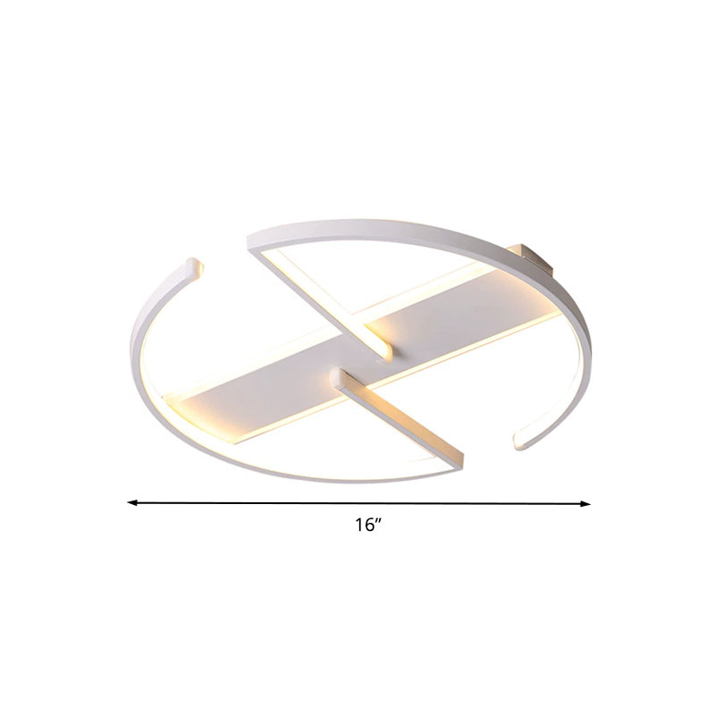 Modernist LED Flush Mount Ceiling Fixture - Acrylic Symmetric Circular Design (16"/19.5" Wide) - Bedroom Lighting