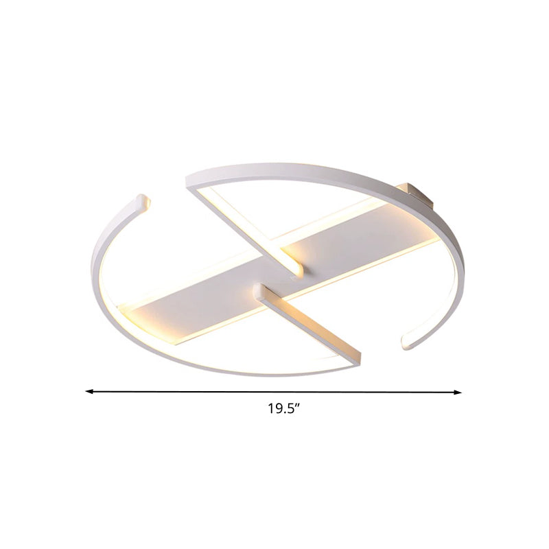 Modernist LED Flush Mount Ceiling Fixture - Acrylic Symmetric Circular Design (16"/19.5" Wide) - Bedroom Lighting