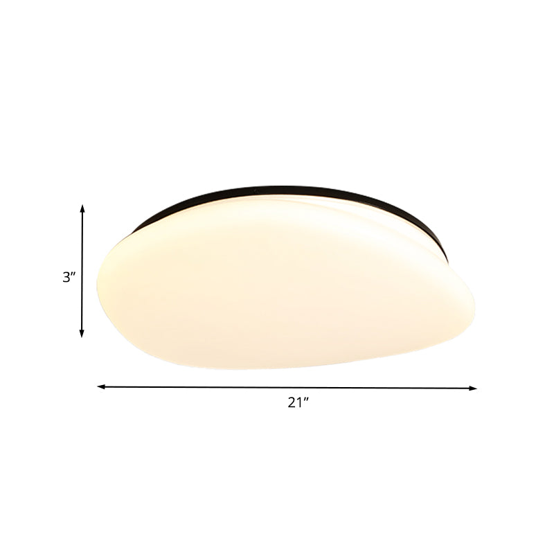 Modern Stone-Shaped LED Ceiling Mount in Black and White for Bedrooms
