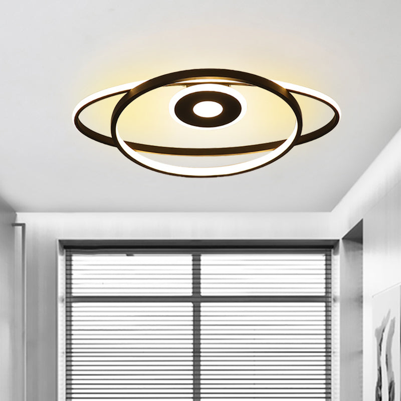 Minimalist Geometric Frame LED Flush Pendant Light for Bedroom with Warm/White Lighting