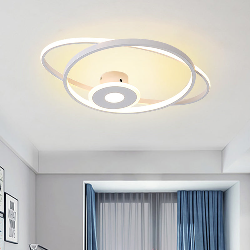 Minimalist Geometric Frame LED Flush Pendant Light for Bedroom with Warm/White Lighting