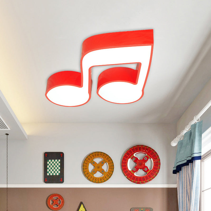 Musical Note LED Ceiling Lamp in Red/Green/Yellow for Kindergarten