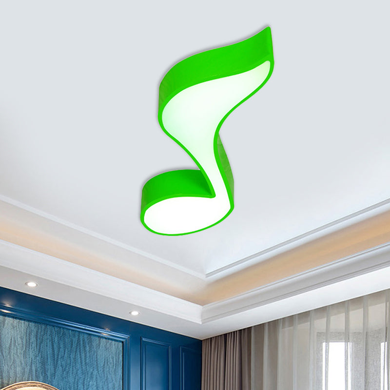 Musical Note LED Ceiling Lamp in Red/Green/Yellow for Kindergarten