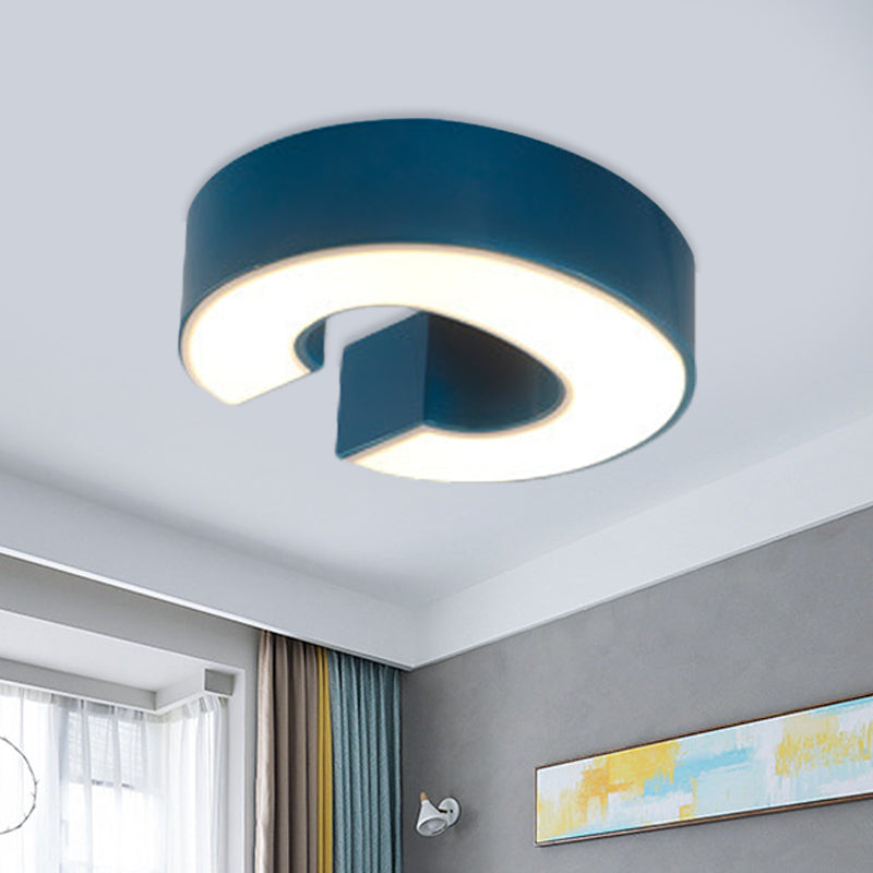 Kid's Alphabet LED Flush Mount Light Fixture for Kindergarten - Green/Red/Blue Colors