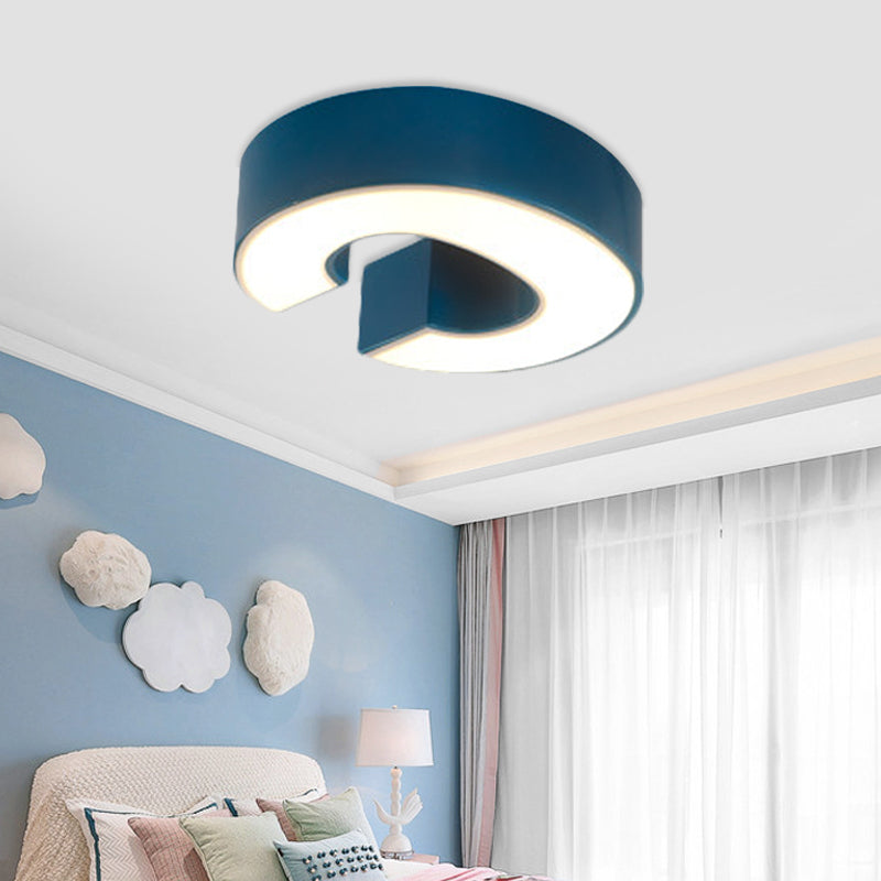 Kid's Alphabet LED Flush Mount Light Fixture for Kindergarten - Green/Red/Blue Colors
