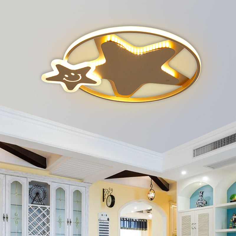 Golden Nordic Mountain/Starfish Acrylic LED Flush Light for Bedroom