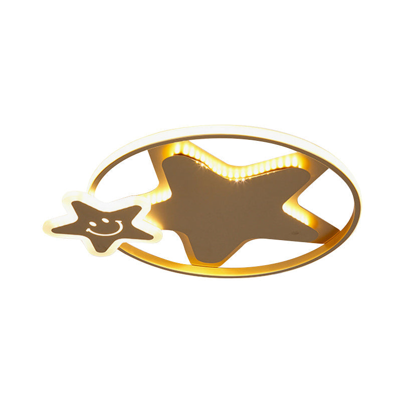 Golden Nordic Mountain/Starfish Acrylic Led Flush Light For Bedroom