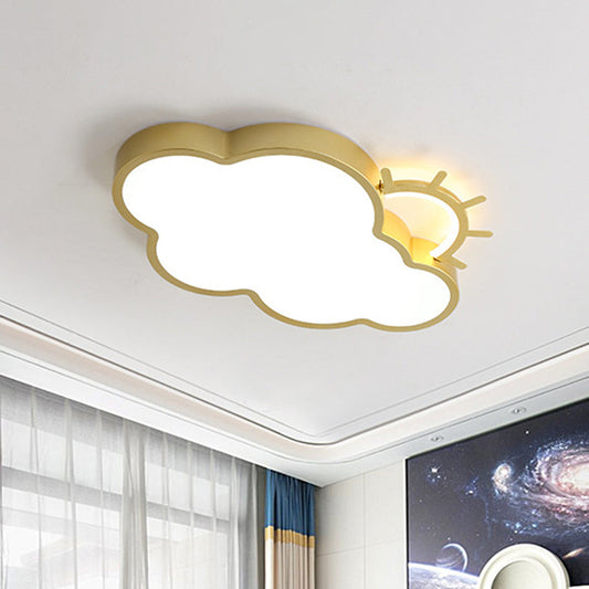 Lampe à LED minimaliste en acrylique en forme de nuage en or pour plafond de chambre