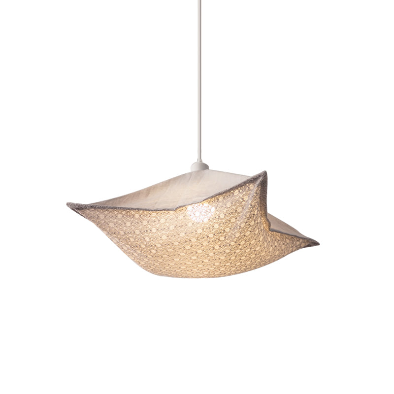 Modern Style Cushion Hanging Lamp with Patterned Fabric - 1 Bulb Pendant Ceiling Light for Living Room in Light-Purple/White/Green
