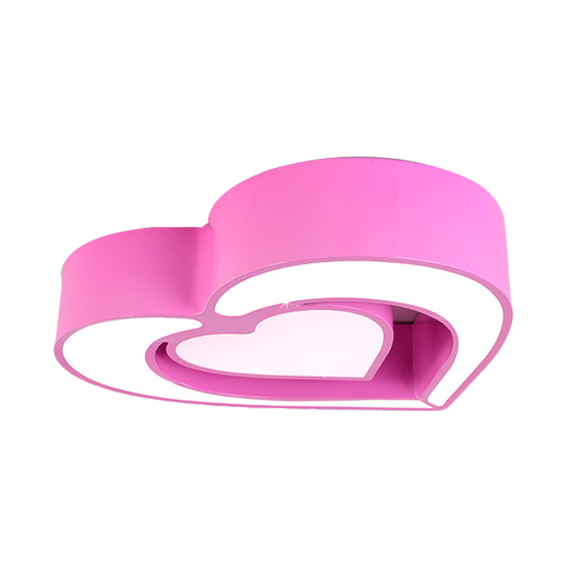 Plafonnier LED contemporain en acrylique pour chambre à coucher – Motif cœur aimanté (bleu/rouge/rose)