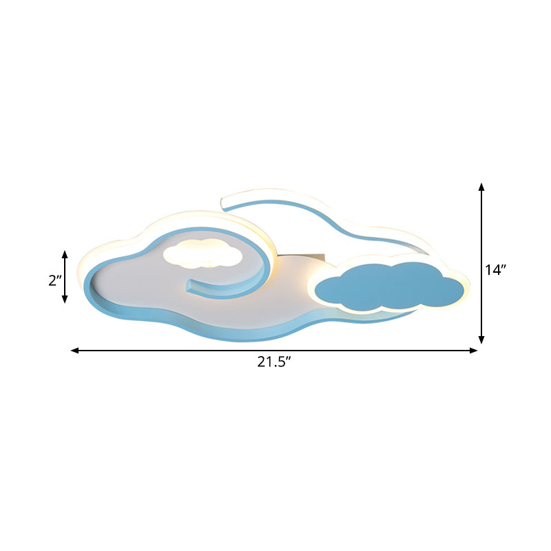 Plafonnier LED minimaliste Blue Cloud : luminaire de chambre à coucher