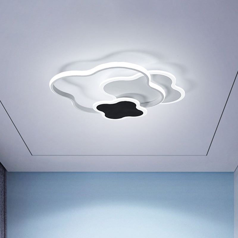 Modern White/Gold LED Bedroom Flushmount Ceiling Light with Seamless Curve Design