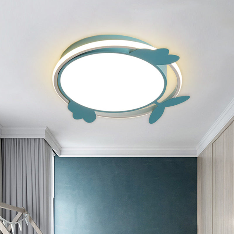 Plafonnier à LED en acrylique de style nordique en forme d'oiseau - Montage encastré rose/bleu pour chambres