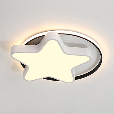 Nordic Star LED Flush Mount Ceiling Light with Acrylic Ring for Kid's Room
