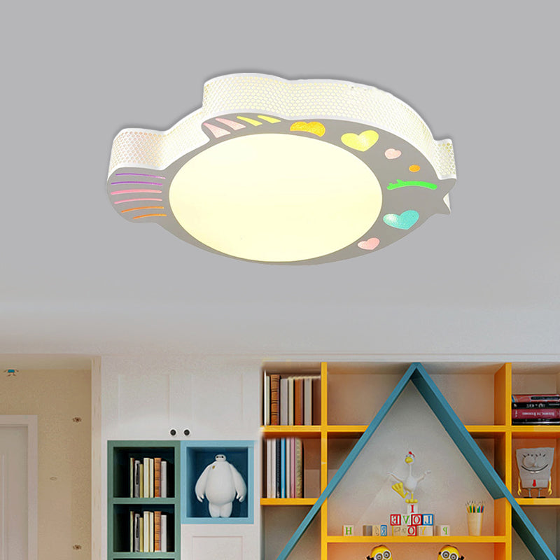 Contemporary Turbot Shaped Ceiling Mounted LED Flushmount - Acrylic White - Warm/White Light - Bedroom Fixture