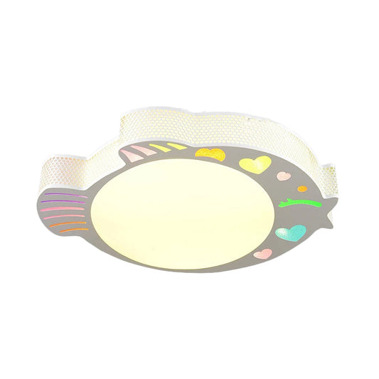 Contemporary Turbot Shaped Ceiling Mounted Led Flushmount - Acrylic White Warm/White Light Bedroom