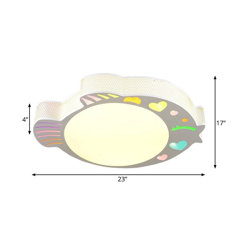 Contemporary Turbot Shaped Ceiling Mounted LED Flushmount - Acrylic White - Warm/White Light - Bedroom Fixture