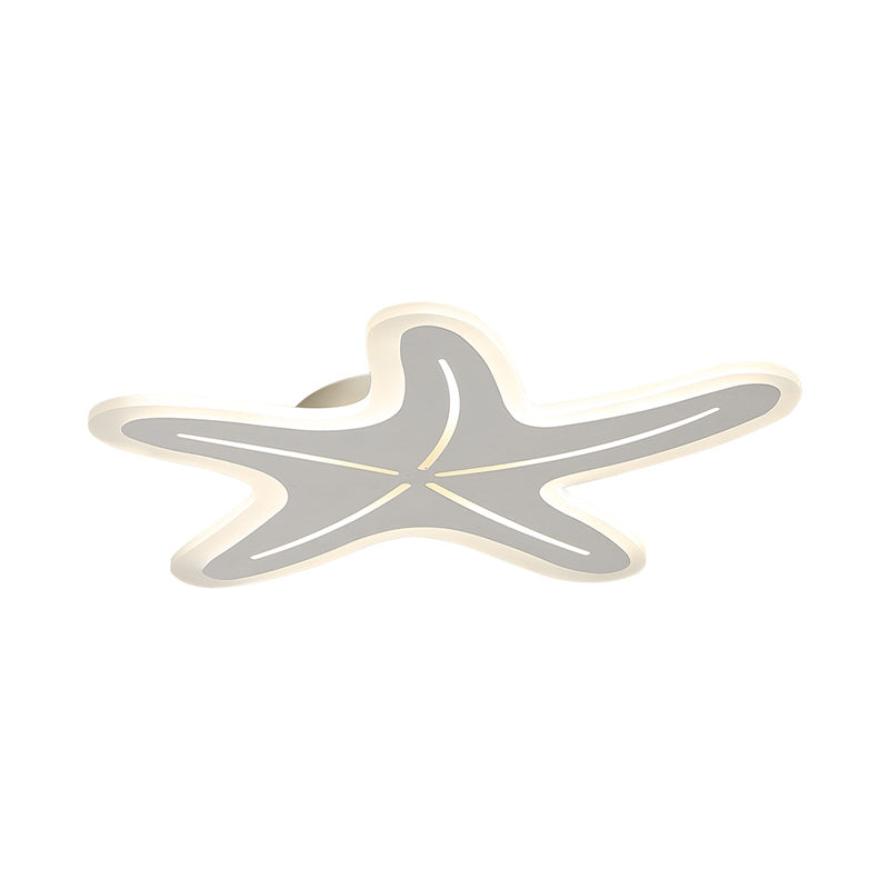 Modern Star Shaped Led Flush Light In Blue/Pink/White - Ideal For Kindergartens