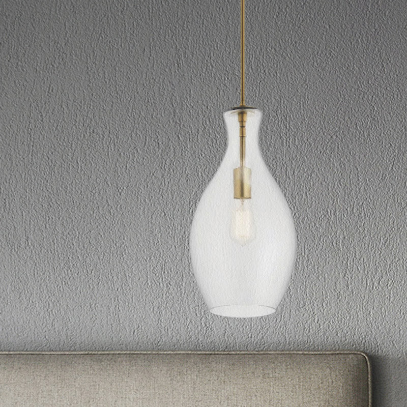 Gold Kitchen Pendant Light Fixture with Clear Glass Shade - Modern and Simple Design