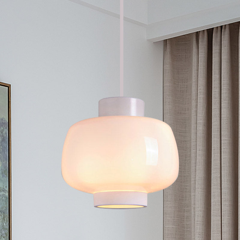 Lanterne suspendue - Lampe suspendue moderne à 1 tête en verre gris fumé/crème/cognac pour salon
