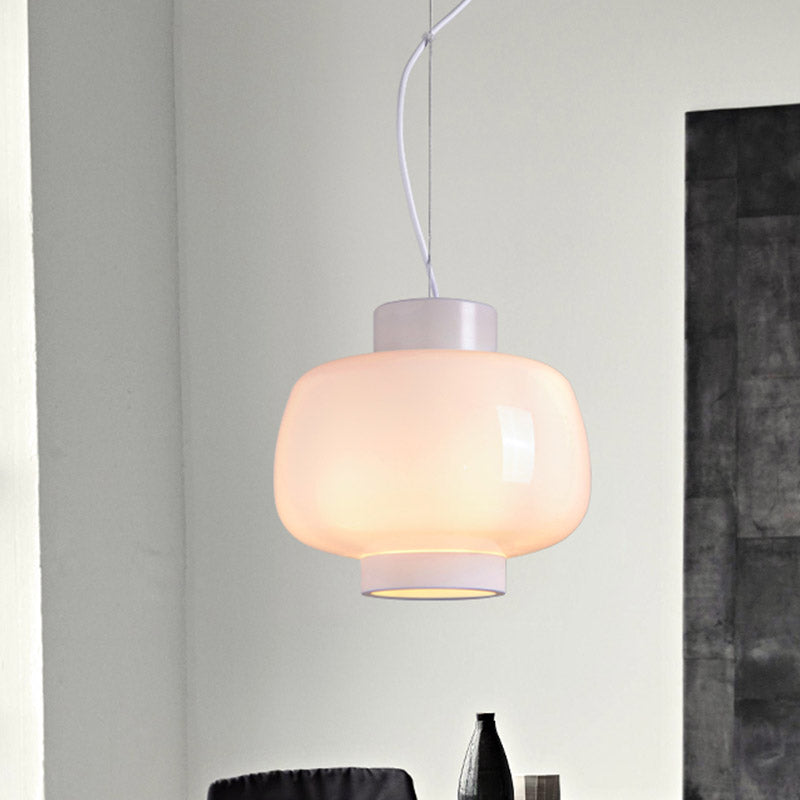 Lanterne suspendue - Lampe suspendue moderne à 1 tête en verre gris fumé/crème/cognac pour salon