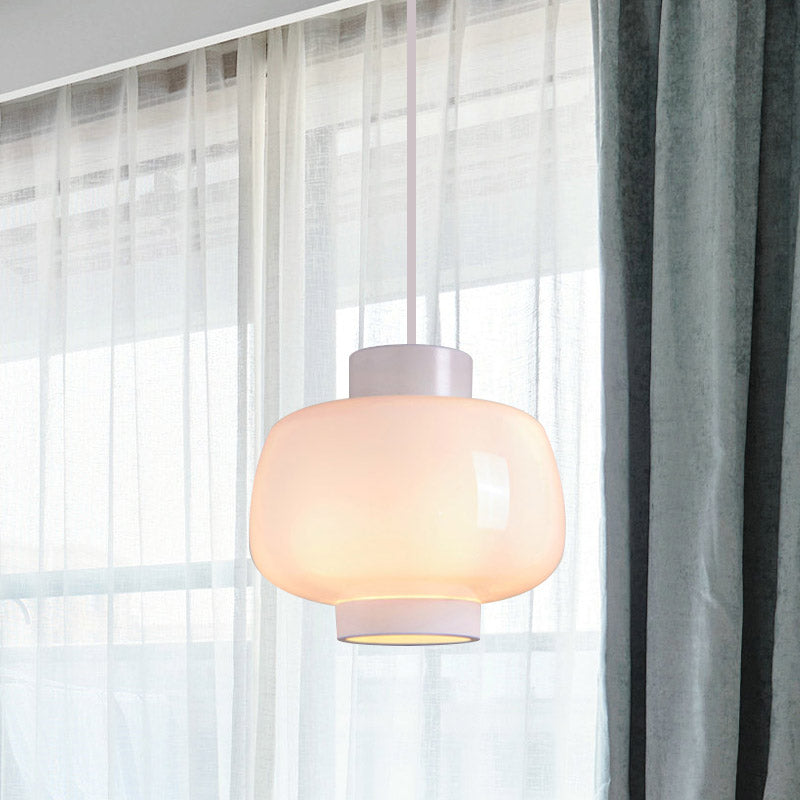 Lanterne suspendue - Lampe suspendue moderne à 1 tête en verre gris fumé/crème/cognac pour salon