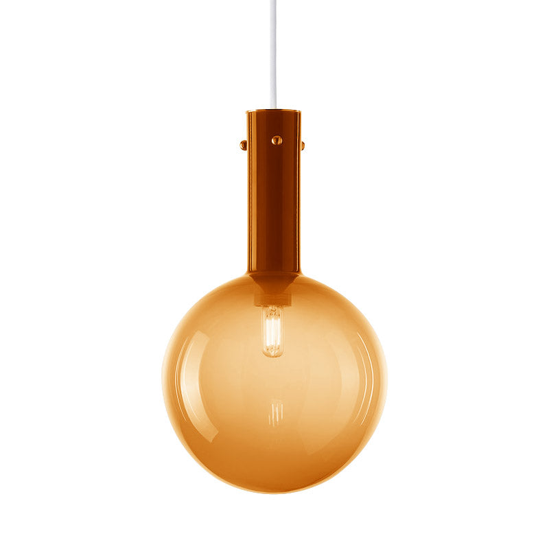 Gradient Green/Orange Glass Orb Pendant Lamp - Contemporary 1-Bulb Ceiling Light for Bedside Hanging