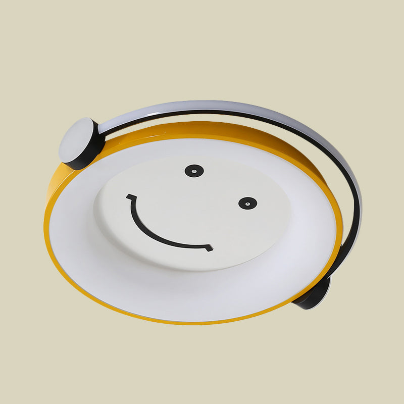 Cartoon Kid Flush Light LED Ceiling Lamp in Yellow - Acrylic, Music-themed for Child's Bedroom