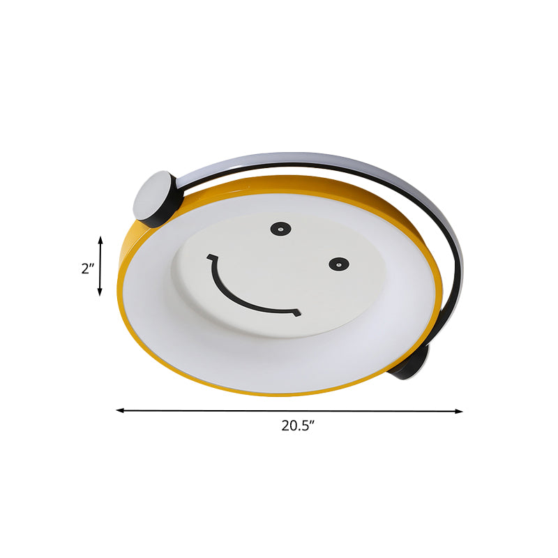Cartoon Kid Flush Light LED Ceiling Lamp in Yellow - Acrylic, Music-themed for Child's Bedroom