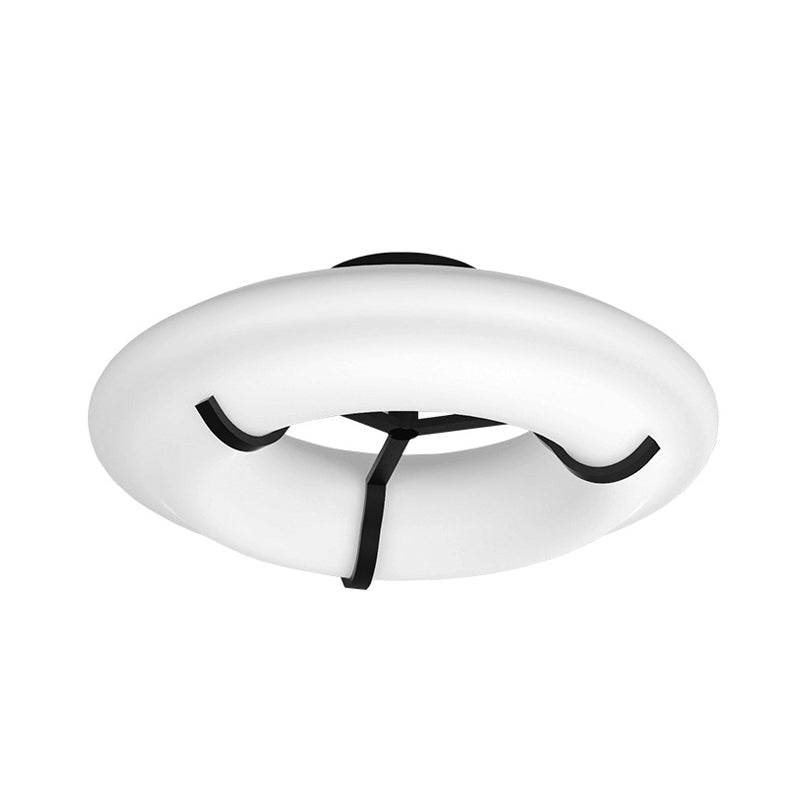 Lifebuoy White Child Playroom Ceiling Lamp - LED Flush Mount Light Fixture