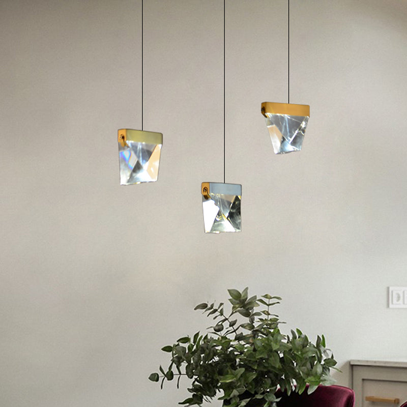 Brass Multi-Ceiling Light Kit with Beveled Crystal and LED