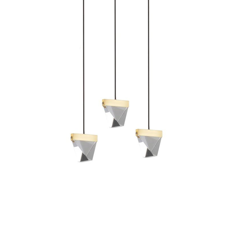 Brass Multi-Ceiling Light Kit with Beveled Crystal and LED