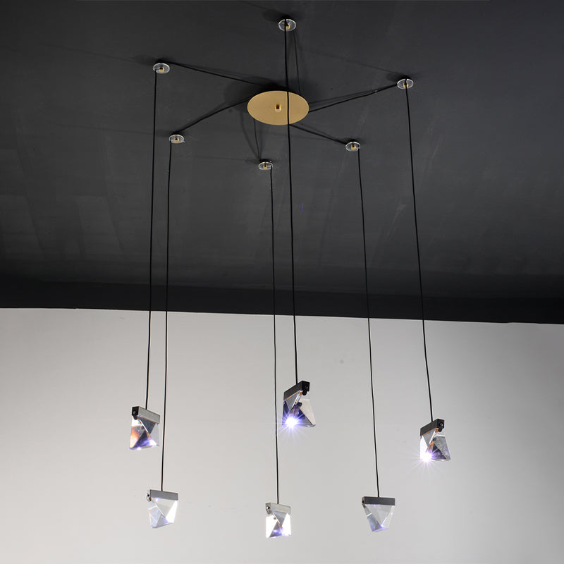 Brass Multi-Ceiling Light Kit with Beveled Crystal and LED