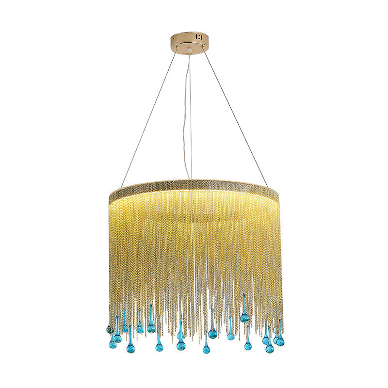 Lampe suspendue à franges élégante : luminaire suspendu à LED moderne en aluminium