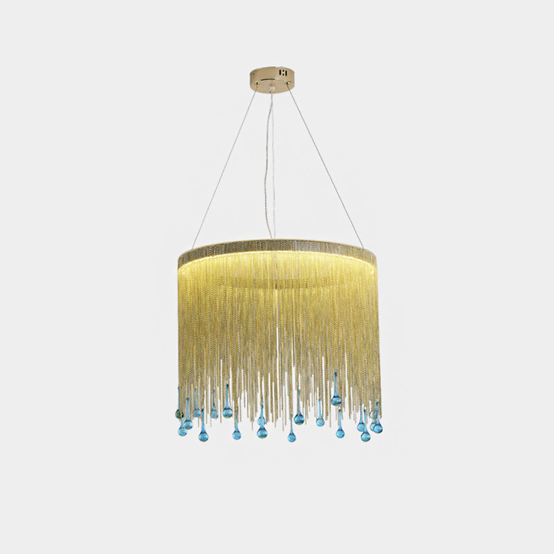Lampe suspendue à franges élégante : luminaire suspendu à LED moderne en aluminium