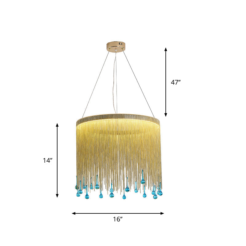 Lampe suspendue à franges élégante : luminaire suspendu à LED moderne en aluminium