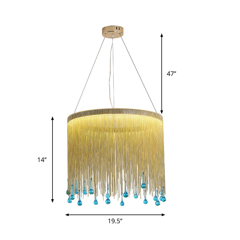 Lampe suspendue à franges élégante : luminaire suspendu à LED moderne en aluminium