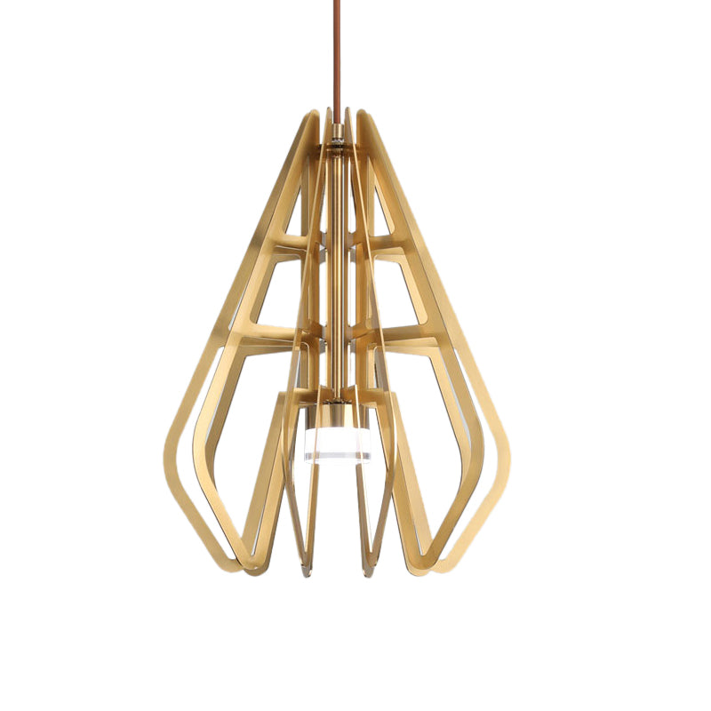 Gold Diamond Led Pendant Light: Postmodern Suspension Lamp With Metal Frame