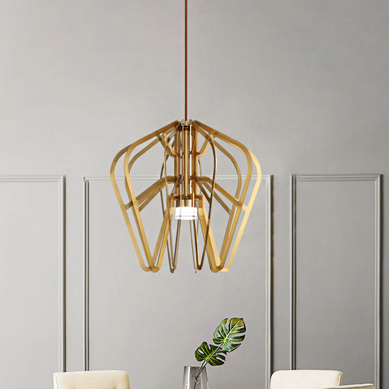 Gold Crown Shaped Led Bistro Pendant Light Fixture