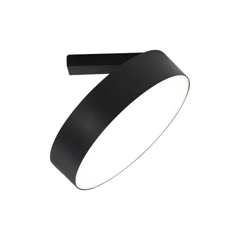 Modern Round LED Flushmount Ceiling Light in Black - 8"/12" Diameter