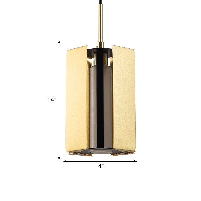 Gold Geometric Bedside Pendant Light - Modern LED Hanging Lamp