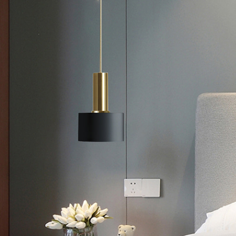 Modern Mini Pendant Light: Elegant Metallic Single Ceiling Hanging Light
