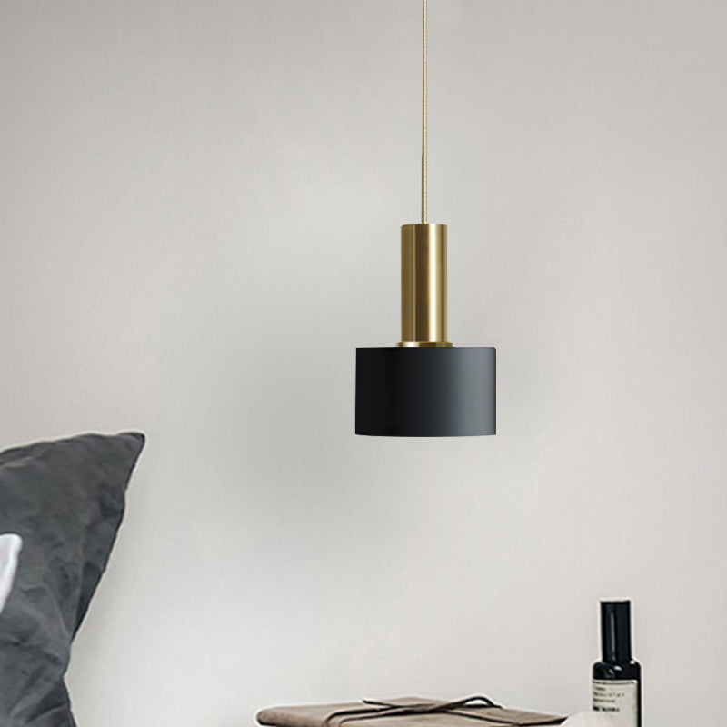 Modern Mini Pendant Light: Elegant Metallic Single Ceiling Hanging Light