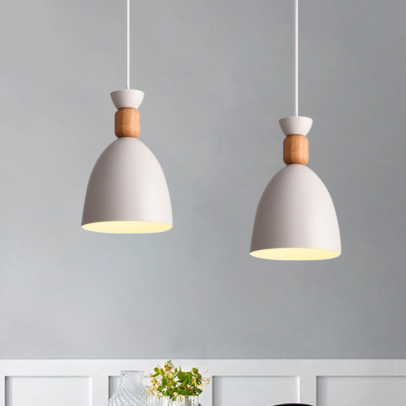 Suspension en forme de dôme de style macaron - Cordon réglable, gris/blanc/vert - Idéal pour la décoration de table