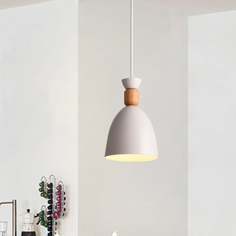 Suspension en forme de dôme de style macaron - Cordon réglable, gris/blanc/vert - Idéal pour la décoration de table