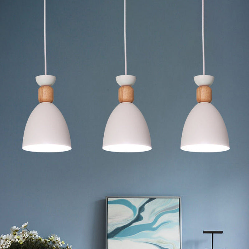 Suspension en forme de dôme de style macaron - Cordon réglable, gris/blanc/vert - Idéal pour la décoration de table