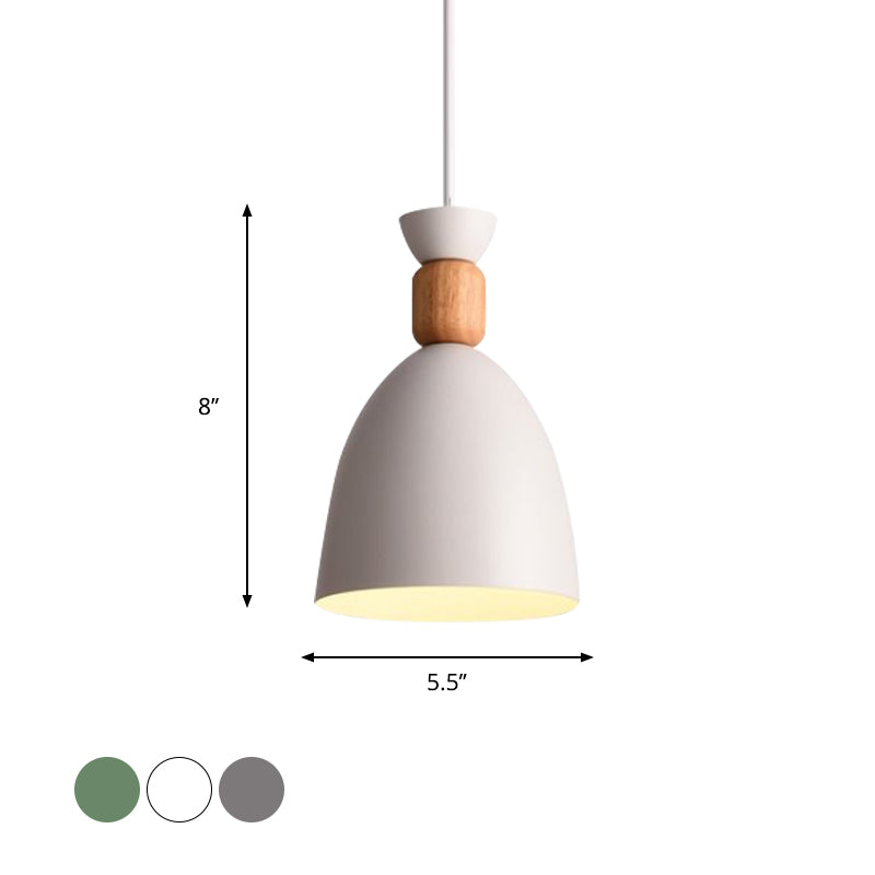 Suspension en forme de dôme de style macaron - Cordon réglable, gris/blanc/vert - Idéal pour la décoration de table
